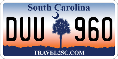 SC license plate DUU960