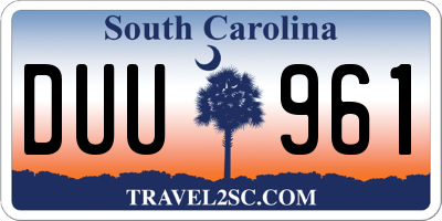 SC license plate DUU961
