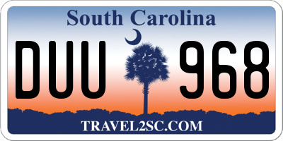 SC license plate DUU968