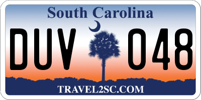 SC license plate DUV048