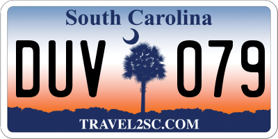 SC license plate DUV079