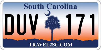 SC license plate DUV171