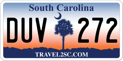 SC license plate DUV272