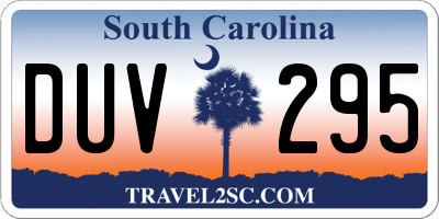 SC license plate DUV295