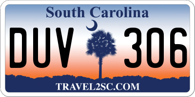 SC license plate DUV306