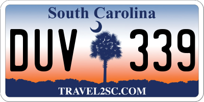 SC license plate DUV339