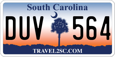 SC license plate DUV564