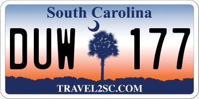 SC license plate DUW177