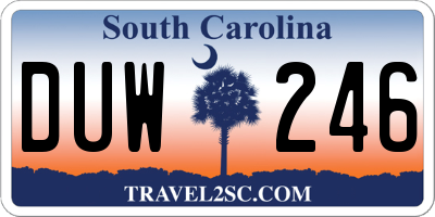 SC license plate DUW246