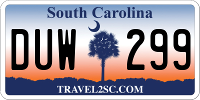 SC license plate DUW299