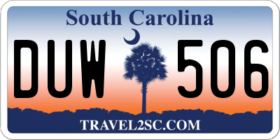 SC license plate DUW506