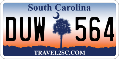 SC license plate DUW564
