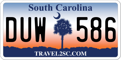SC license plate DUW586