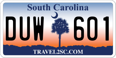 SC license plate DUW601