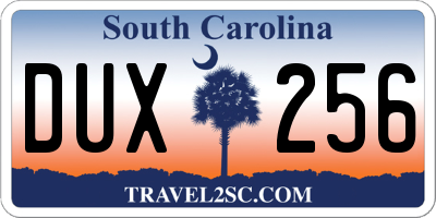 SC license plate DUX256
