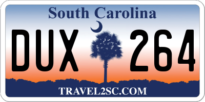 SC license plate DUX264
