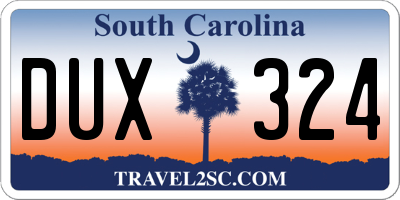 SC license plate DUX324