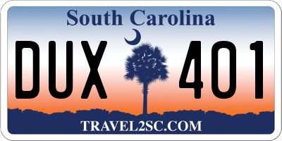 SC license plate DUX401
