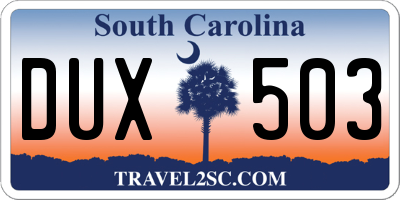 SC license plate DUX503