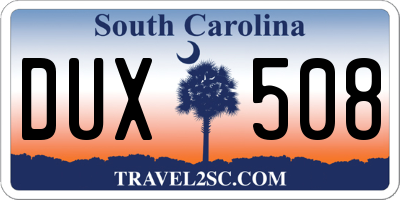 SC license plate DUX508