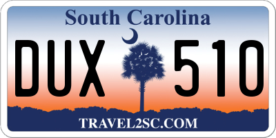 SC license plate DUX510