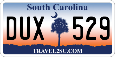 SC license plate DUX529