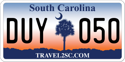 SC license plate DUY050