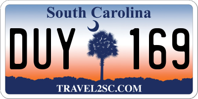 SC license plate DUY169
