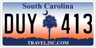 SC license plate DUY413