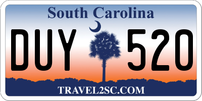 SC license plate DUY520