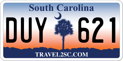 SC license plate DUY621