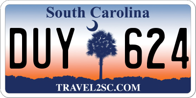 SC license plate DUY624