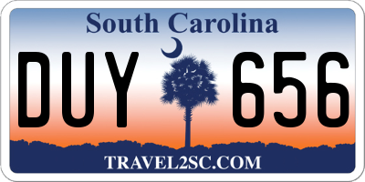 SC license plate DUY656