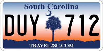 SC license plate DUY712
