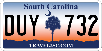 SC license plate DUY732