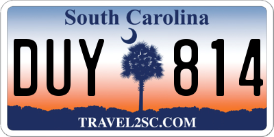 SC license plate DUY814