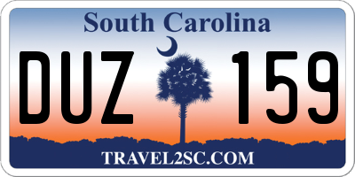 SC license plate DUZ159
