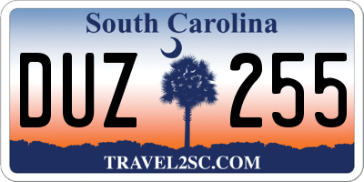 SC license plate DUZ255