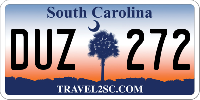 SC license plate DUZ272