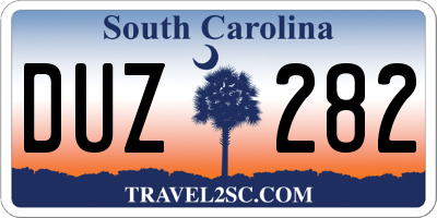 SC license plate DUZ282