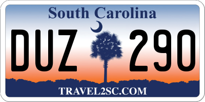 SC license plate DUZ290