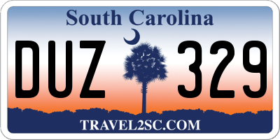 SC license plate DUZ329