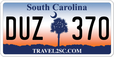 SC license plate DUZ370