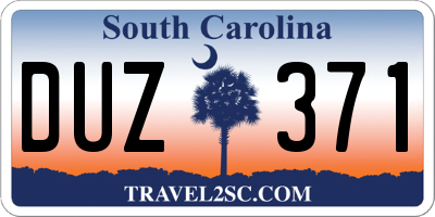 SC license plate DUZ371
