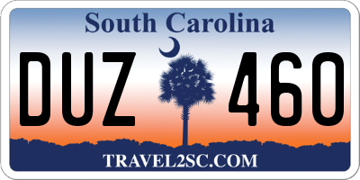 SC license plate DUZ460