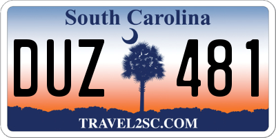 SC license plate DUZ481