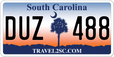 SC license plate DUZ488