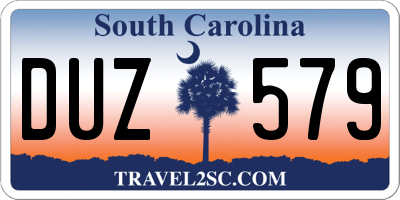 SC license plate DUZ579