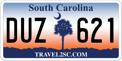 SC license plate DUZ621