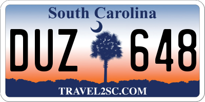SC license plate DUZ648